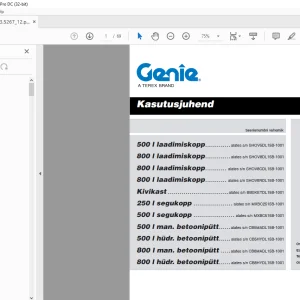 GENIE 500 l laadimiskopp Kasutusjuhend - PDF DOWNLOAD