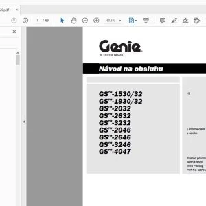 GENIE GS-1530/32 GS-1930/32 GS-2032 GS-2632 GS-3232 GS-2046 GS-2646 GS-3246 GS-4047 Návod na obsluhu 1270101SK - PDF