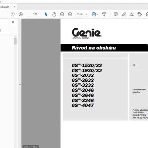 GENIE GS-1530/32 GS-1930/32 GS-2032 GS-2632 GS-3232 GS-2046 GS-2646 GS-3246 GS-4047 Návod na obsluhu 1278042SK - PDF