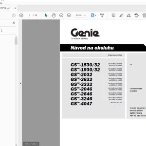 GENIE GS-1530/32 GS-1930/32 GS-2032 GS-2632 GS-3232 GS-2046 GS-2646 GS-3246 GS-4047 Návod na obsluhu T107027SK - PDF