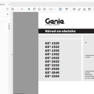 GENIE GS-1530 GS-1532 GS-1930 GS-1932 GS-2032 GS-2632 GS-3232 GS-2046 GS-2646 GS-3246 Návod na obsluhu 133568SK - PDF