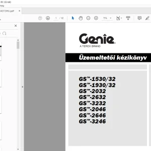 GENIE GS-1530/32 CE GS-1930/32 GS-2032 GS-2632 GS-3232 GS-2046 GS-2646 GS-3246 Üzemeltetői kézikönyv