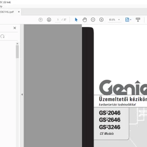 GENIE GS-2046 GS-2646 GS-3246 Üzemeltetői kézikönyv 1000061HU - PDF DOWNLOAD