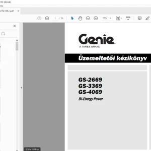 GENIE GS-2669 GS-3369 GS-4069 Bi-Energy Power Üzemeltetői kézikönyv  - PDF DOWNLOAD