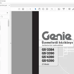 GENIE GS-3384 GS-3390 GS-4390 GS-5390 Üzemeltetői kézikönyv - PDF DOWNLOAD