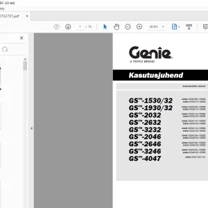 GENIE GST-1530/32 GSTM-1930/32 GSTM-2032 GSTM-2632 GST-3232 GSTM-2046 Kasutusjuhend PDF