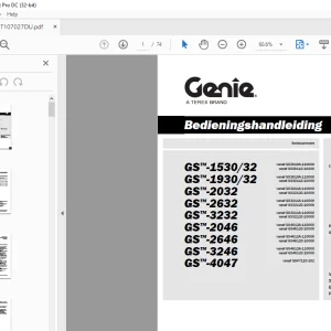 GENIE GS™-1530/32 GS™-1930/32 GS™-2032 GS™-2632  GS™-3232 GS™-2046 GS™-2646 GS™-3246 GS™-4047 Bedieningshandleiding