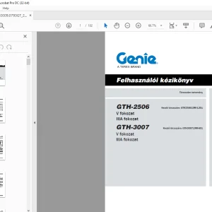 GENIE GTH-2506 V fokozat IIIA fokozat GTH-3007 V fokozat IIIA fokozat Felhasználói Kézikönyv PDF