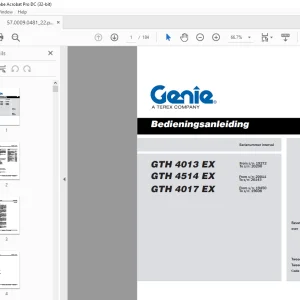 GENIE GTH 4013 EX GTH 4514 EX GTH 4017 EX Bedieningsanleiding 57.0009.0481 PDF
