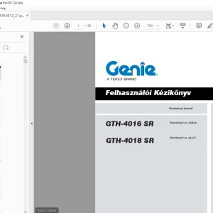 GENIE GTH-4016 SR GTH-4018 SR Felhasználói Kézikönyv - PDF DOWNLOAD