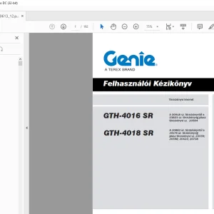 GENIE GTH-4016 SR GTH-4018 SR Felhasználói Kézikönyv - PDF DOWNLOAD