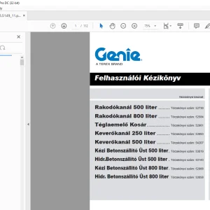 GENIE Rakodókanál 500 liter Felhasználói Kézikönyv - PDF DOWNLOAD