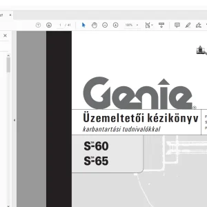 GENIE S-60 S-65 Üzemeltetői kézikönyv 110018HU - PDF DOWNLOAD