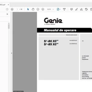GENIE S-80 XC S-85 XC Manualul de operare 1279298RO - PDF DOWNLOAD
