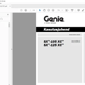 GENIE SX-105 XC SX-125 XC Kasutusjuhend 1270327ETGT - PDF DOWNLOAD