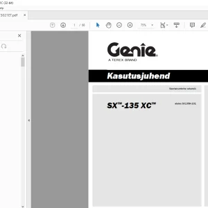 GENIE SX-135 XC Kasutusjuhend 1273021ETGT  - PDF DOWNLOAD