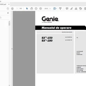 GENIE SX-150 SX-180 Manualul de operare 1292555RO - PDF DOWNLOAD