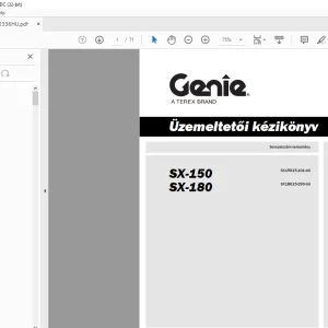 GENIE SX-150 SX-180 Üzemeltetői kézikönyv 1262336HU  - PDF DOWNLOAD