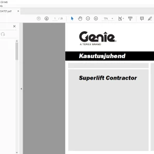 GENIE Superlift Contractor Kasutusjuhend 33547ET - PDF DOWNLOAD
