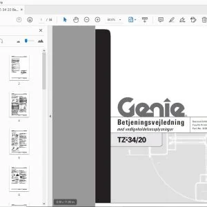GENIE TZ-34/20 Betjeningsvejledning 82662DA - PDF DOWNLOAD