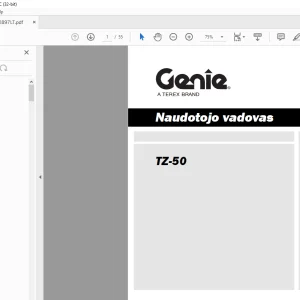 GENIE TZ-50 Naudotojo vadovas 1272897LT - PDF DOWNLOAD