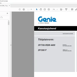 GENIE Tööplatvorm: 3P/700-REM 4400 2P/300 F Kasutusjuhend 57.0303.5294 PDF