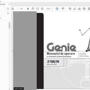 GENIE Z-135/70 cu informaţii privind întreţinerea Manualul de operare 82800RO - PDF