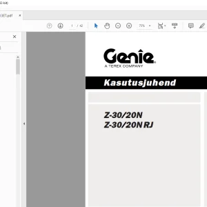 GENIE Z-30/20N Z-30/20NRJ Kasutusjuhend 1258813ET - PDF DOWNLOAD