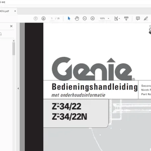 GENIE Z-34/22 Z-34/22N Bedieningshandleiding 43654DU - PDF DOWNLOAD