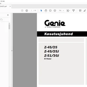 GENIE Z-45/25 Z-45/25J Z-51/30J IC Power Kasutusjuhend 133540ET - PDF DOWNLOAD