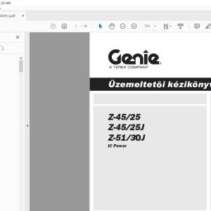 GENIE Z-45/25 Z-45/25J Z-51/30J IC Power Üzemeltetői kézikönyv 114340HU PDF