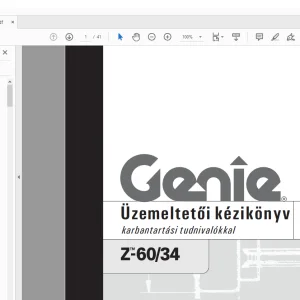 GENIE Z-60/34 Üzemeltetői kézikönyv 1000209HU - PDF DOWNLOAD