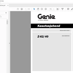 GENIE Z-62/40 Kasutusjuhend - PDF DOWNLOAD
