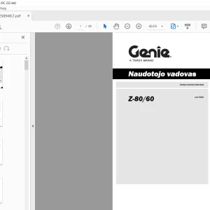 GENIE Z-80/60 Naudotojo vadovas 1258948LT - PDF DOWNLOAD