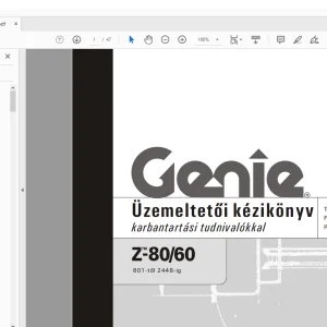 GENIE Z-80/60 Üzemeltetői kézikönyv - PDF DOWNLOAD