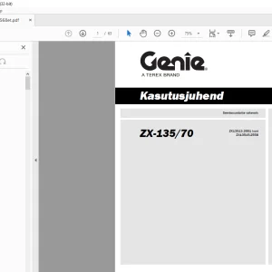 GENIE ZX-135/70 Kasutusjuhend 160568ET - PDF DOWNLOAD