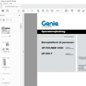 Genie 3P/700-REM 4400 2P/300 F Operatørvejledning 57.0303.5284 PDF
