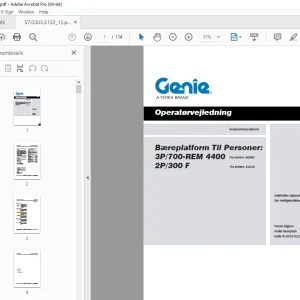 Genie 3P 700-REM 4400 2P 300 F Operatørvejledning 57.0303.5132 PDF
