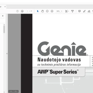 Genie AWP Super Series Naudotojo vadovas 145356LT - PDF DOWNLOAD