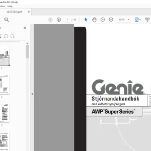 Genie AWP Super Series Stjórnandahandbók 145356IS -  PDF DOWNLOAD