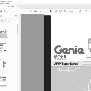 Genie AWP Super Series 操作手冊 和維修資訊 手動的 37168CT PDF