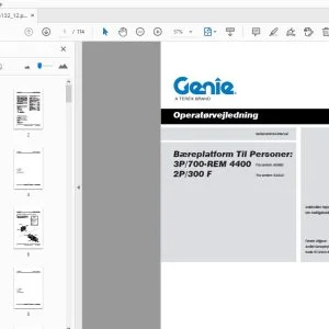 Genie Bæreplatform Til Personer 3P/700-REM 4400 2P/300 F Operatørvejledning - PDF DOWNLOAD
