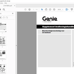 Genie Beschermingsvoorziening voor de bediener Supplement bedieningshandleiding PDF