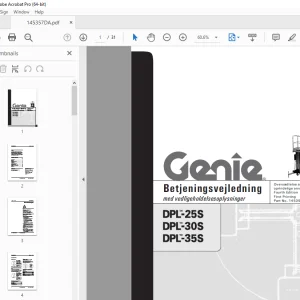 Genie DPL-25S DPL-30S DPL-35S Betjeningsvejledning 145357DA PDF