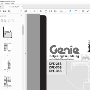 Genie DPL-25S DPL-30S DPL-35S Betjeningsvejledning 162436DA PDF