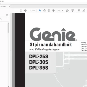 Genie DPL-25S DPL-30S DPL-35S Stjórnandahandbók 145357IS - PDF DOWNLOAD