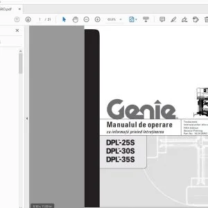Genie DPL-25S DPL-30S DPL-35S cu informaþii privind întreþinerea Manualul de operare  162436RO - PDF DOWNLOAD