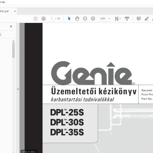 Genie DPL-25S DPL-30S DPL-35S Üzemeltetői kézikönyv 82799HU - PDF