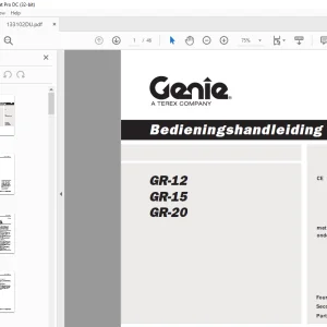 Genie GR-12 GR-15 GR-20 Bedieningshandleiding 133102DU - PDF DOWNLOAD