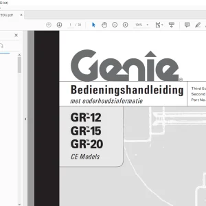 Genie GR-12 GR-15 GR-20 Bedieningshandleiding 97779DU - PDF DOWNLOAD